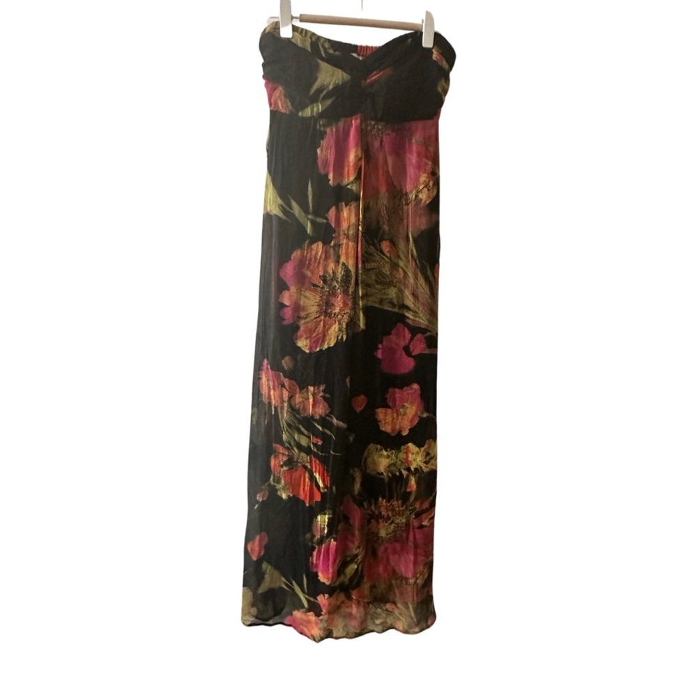 Xhileration Floral strapless dress with‎ tie - XS